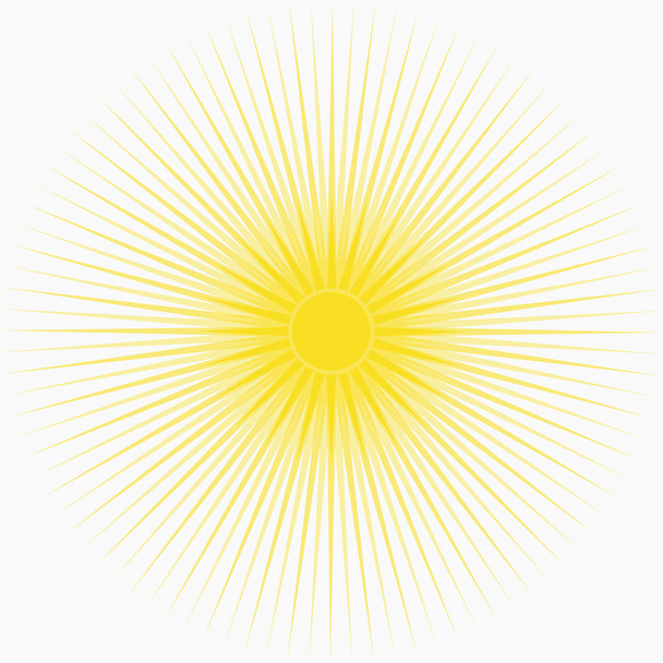 Yellow sun background with long thin rays - Vector, Image