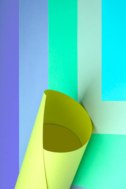 3 d renderizado, fondo mínimo abstracto, formas geométricas, fondo de color, imagen digital de computadora - Foto, imagen