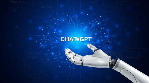 Технология умный робот ИИ, искусственный интеллект путем ввода командной строки для генерации что-то, Футуристическая трансформация технологии. - Фото, изображение