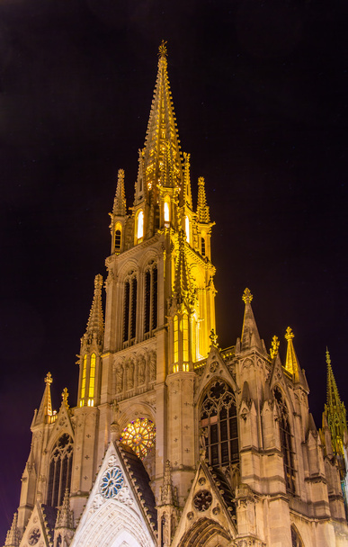 Vista de la Basílica de San Epvre en Nancy por la noche - Francia, Lorena
 - Foto, imagen