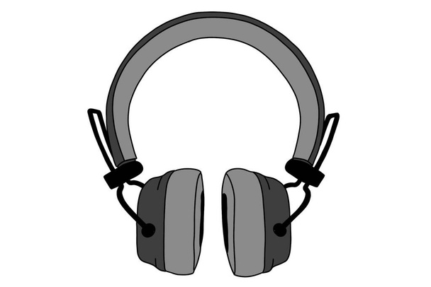 Vector illustration Headphones Gray - Foto, imagen