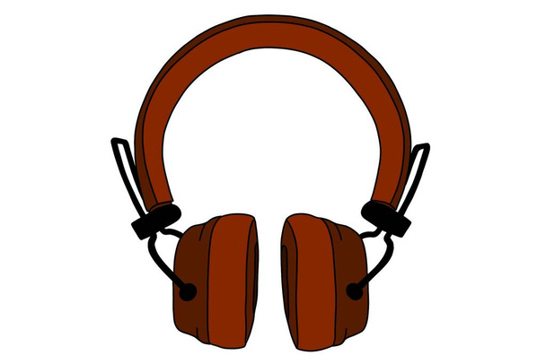 Vector illustration Headphones Brown  - Φωτογραφία, εικόνα