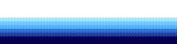 Синій фон хвилі води. Векторні ілюстрації океану в плоскому стилі
. - Вектор, зображення