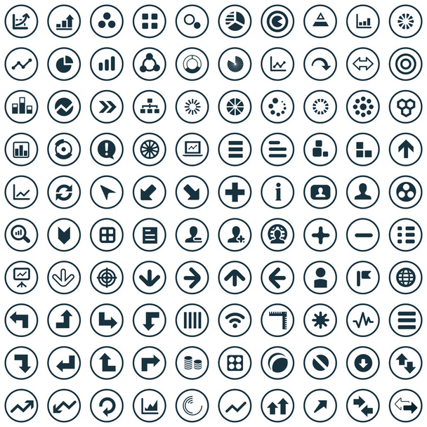 100 diagram ikony - Vektor, obrázek
