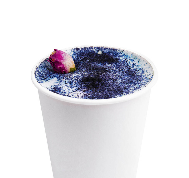 Dalgona Matcha Blue Latte, a creamy whipped matcha - Photo, image