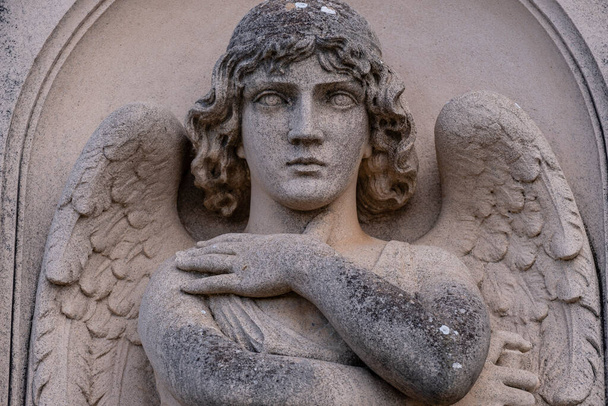 トランペットを持つ天使, J.セラRiera彫刻家, Llucmain墓地,マヨルカ島,バレアレス諸島,スペイン - 写真・画像