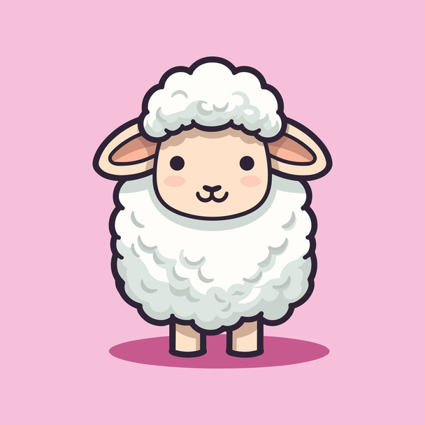 Lindo ovejas dibujos animados mano dibujado estilo
 - Vector, Imagen