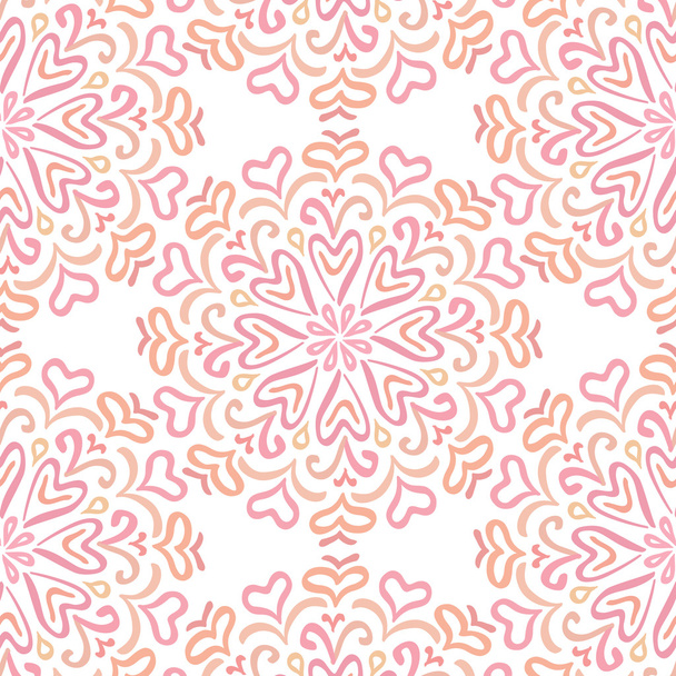 Bonyolult kör alakú dísz minta rózsaszín árnyalatú - Vektor, kép