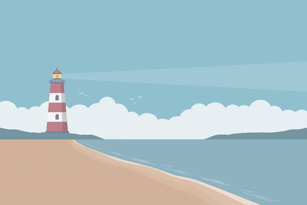 travel marine design lighthouse by the ocean seascape vector illustration EPS10 - Vector, Imagen