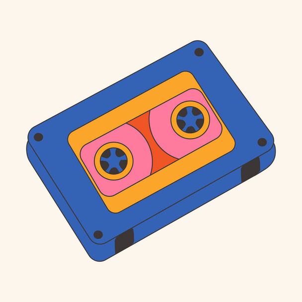 Rétro, icône isolée sur cassette. Illustration vectorielle - Vecteur, image