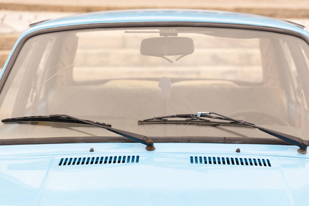 Retro car windshield with windshield wipers  - Fotó, kép
