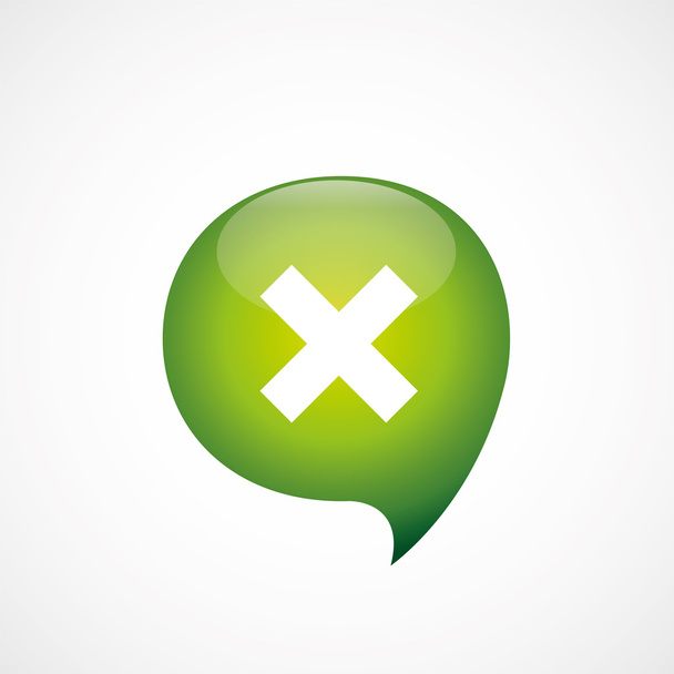 cerrar icono verde pensar burbuja símbolo de registro
 - Vector, Imagen