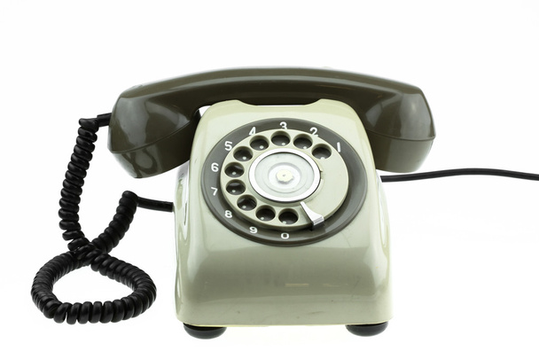 Eski telefon veya beyaz arka plan üzerinde vintage telefon. - Fotoğraf, Görsel