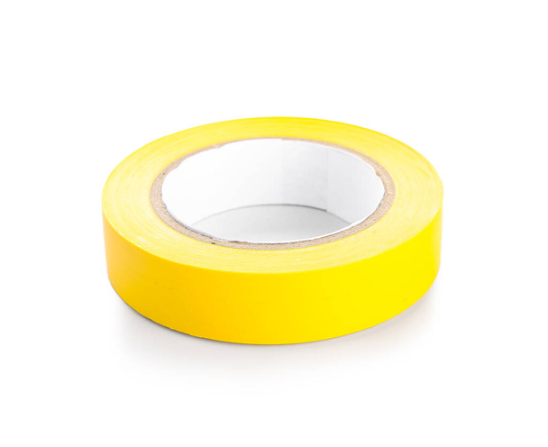 Adhesive tape roll on white background - Foto, imagen