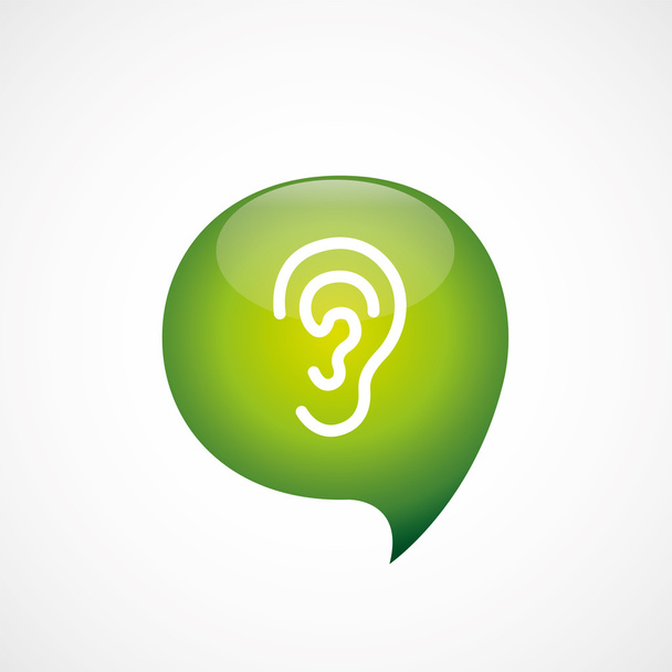 ear icon green think bubble symbol log - Vector, Image