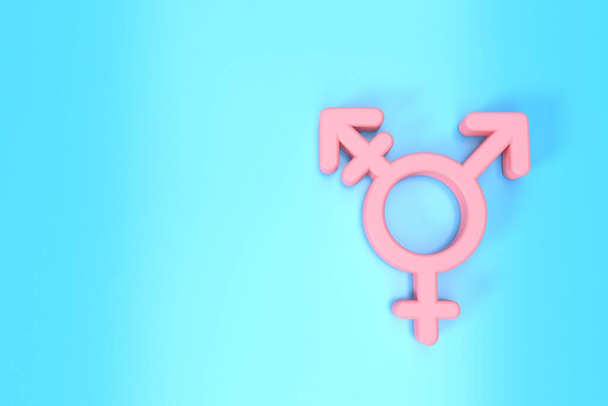 Transgender symbol simple graphic icon. 3D rendering. - Φωτογραφία, εικόνα