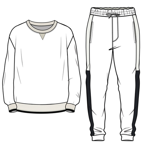 JOGGERS AND SWEAT SHIRT SET FOR MEN AND TEEN BOYS IN EDITABLE VECTOR FILE  - Vektor, kép