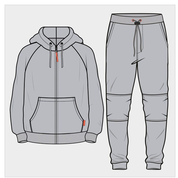 JOGGERS AND SWEAT SHIRT SET FOR MEN AND TEEN BOYS IN EDITABLE VECTOR FILE  - Vetor, Imagem