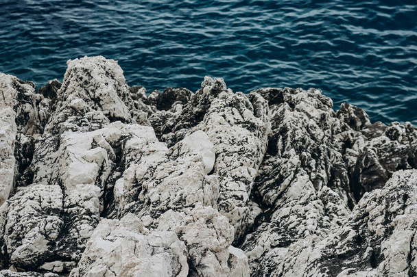 Hermosa costa rocosa de la península de Saint Jean Cap Ferrat en la Riviera Francesa - Foto, Imagen