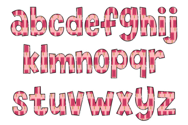 Handgefertigte Eiscreme Buchstaben. Farbe Kreative Kunst Typografisches Design - Vektor, Bild