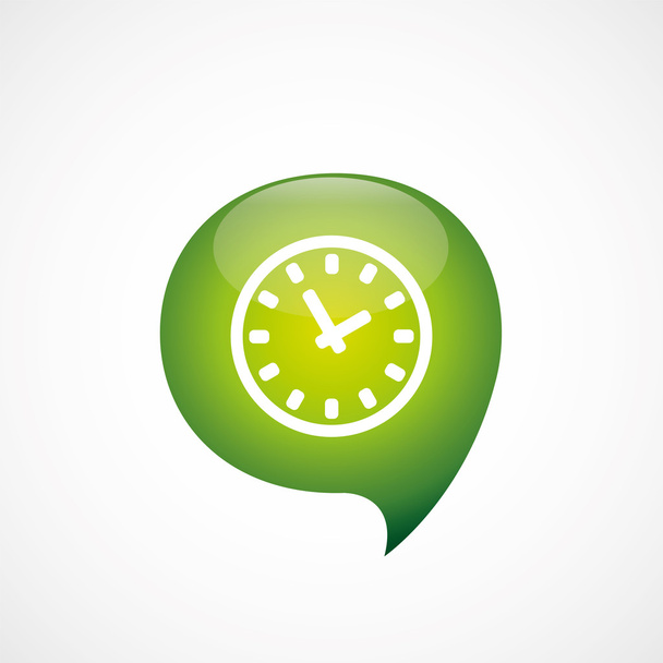 Time icon green think bubble symbol log - Vetor, Imagem