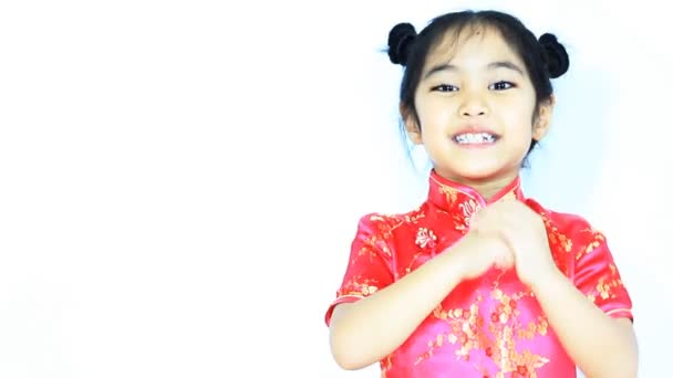Asian Chinese child greeting - Footage, Video