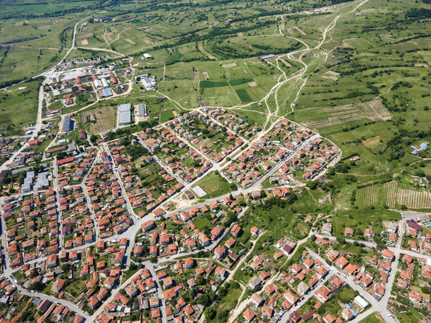 Aerial view of  historical town of Strelcha, Pazardzhik Region, Bulgaria - Fotoğraf, Görsel