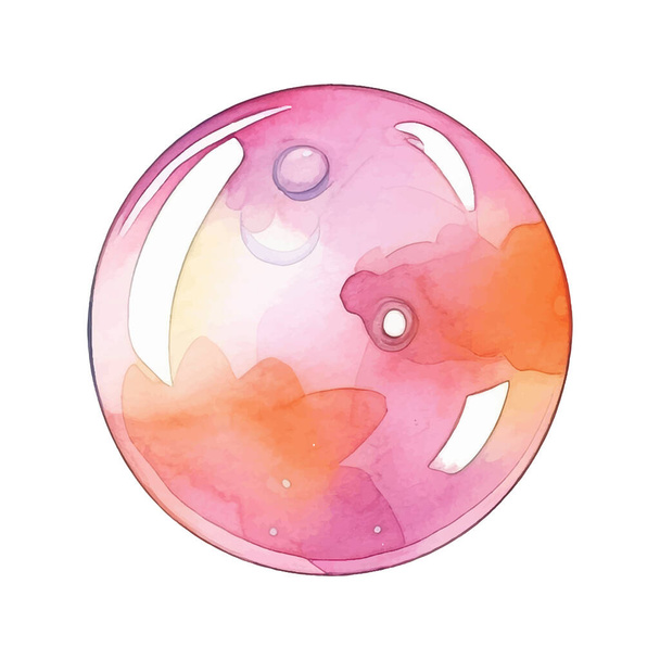 Soap Bubbles Watercolor Illustration. Hand drawn Colorful vector illustration isolated on white background - Vettoriali, immagini