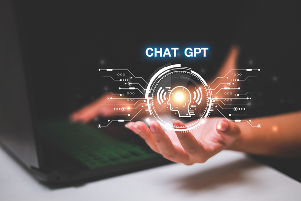ChatGPT Chat with AI or Artificial Intelligence using an artificial intelligence chatbot developed by OpenAI. - Photo, Image