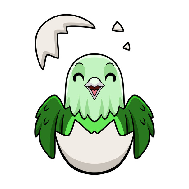 Векторна ілюстрація Милий сірий голова любові птах мультфільм всередині від яйця
 - Вектор, зображення