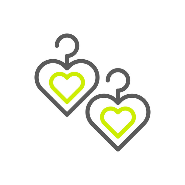 Pendiente amor icono duocolor verde gris color madre día ilustración vector elemento y símbolo perfecto. - Vector, Imagen