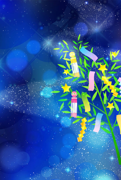 Tanabata noční obloha mléčné dráhy pozadí - Vektor, obrázek