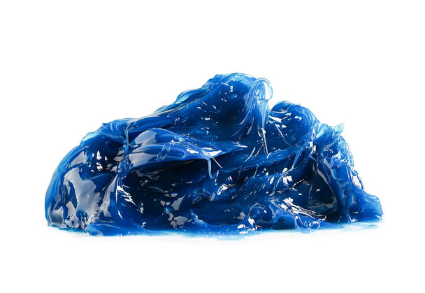 Pomáda, modrá prémiová kvalita syntetické lithium komplex plastické mazivo izolované na bílém pozadí s odstřihovací dráhou. - Fotografie, Obrázek