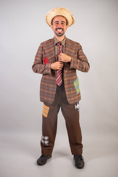 Brazilian man wearing festa junina clothes.  - Фото, изображение