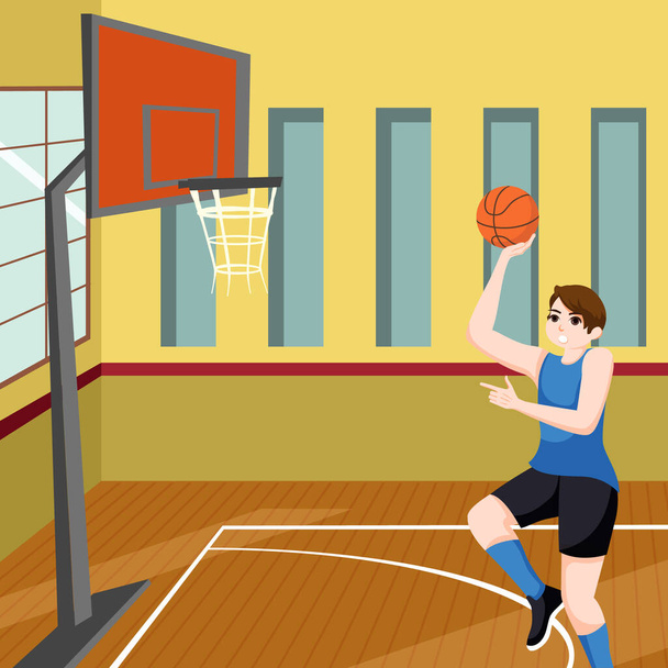 Sport Basketball Flat Design Illustration - Wektor, obraz
