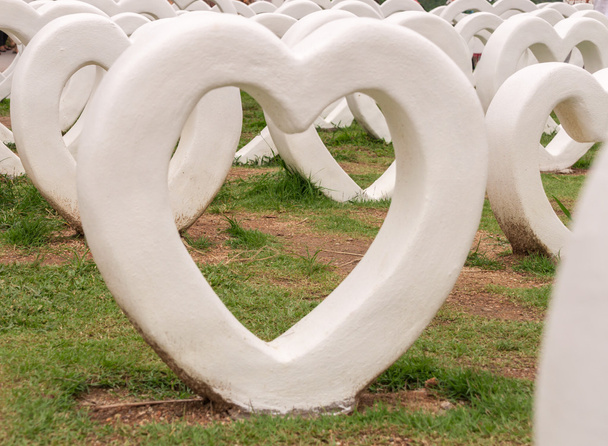 White heart statues - Photo, Image