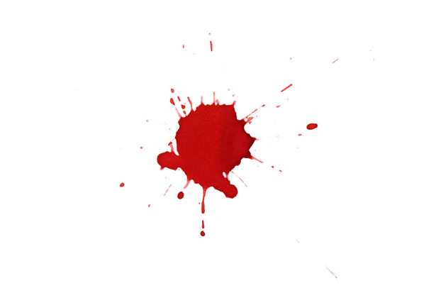 Blood splatters. Red blots of watercolor Realistic bloody splatters for Halloween Drop of blood concept - Foto, Imagem