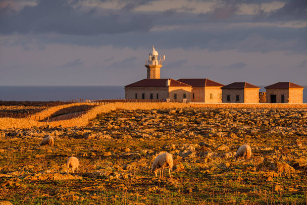 Punta Nati cape lighthouse, Ciutadella, Menorca, Baleaarit, Espanja - Valokuva, kuva