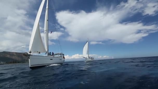 Boats in sailing regatta - Footage, Video