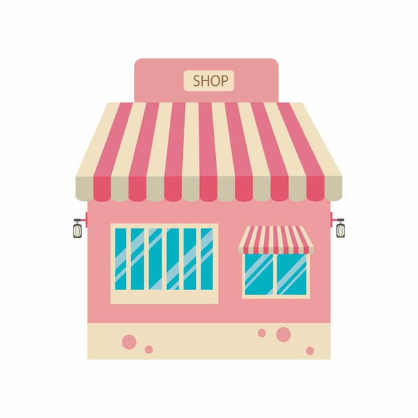 Vector cute shop.Market stall illustration. - Foto, afbeelding