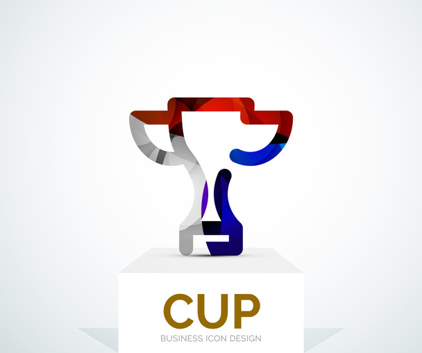 Abstract kleurrijke logo-ontwerp, cup - Vector, afbeelding