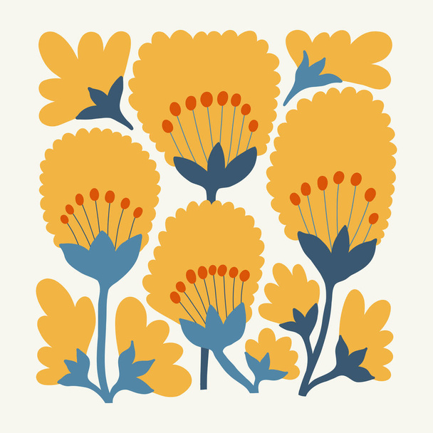 Elementi astratti floreali. Composizione botanica. Moderno stile minimale alla moda Matisse. Manifesto floreale, invito. Disposizioni vettoriali per biglietti di auguri o inviti - Vettoriali, immagini