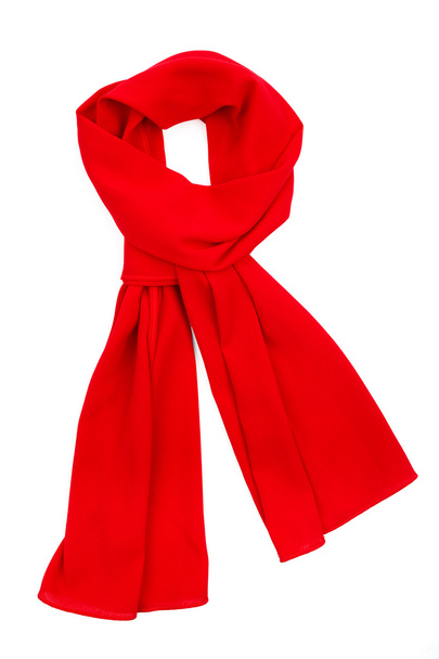 rode zijde sjaal geïsoleerd op witte achtergrond - Foto, afbeelding