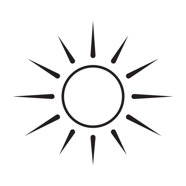 光線ベクトルアイコンのデザインと日。太陽のフラットアイコン. - ベクター画像