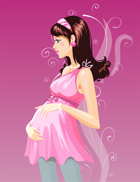 Ilustrační těhotná žena - Vektor, obrázek