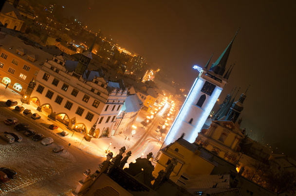 Litomerice, az éjszaka, Cseh Köztársaság - Fotó, kép
