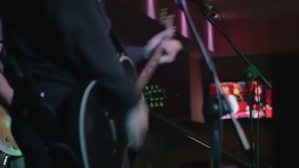 Two guitarists on the stage - Materiał filmowy, wideo