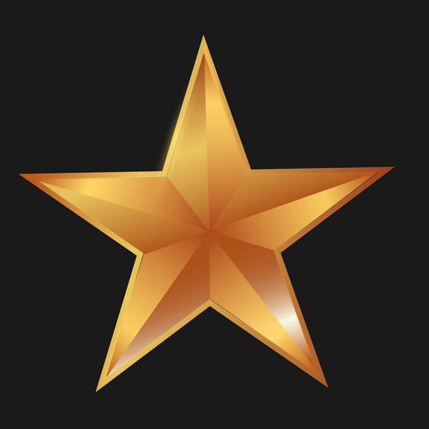 Military gold star icon, rating vector, 3d icon isolated vector illustration, best sign - Vektori, kuva
