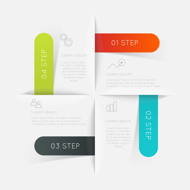 Business info graphics template with icons - Vektor, kép
