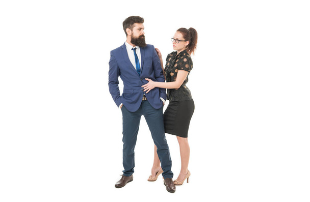 Formal and stylish. Stylish business professionals. Couple in office style. Stylish wear to work. Fashion and style. Dress code. Elegant and stylish. Dressed up for work. - Фото, зображення